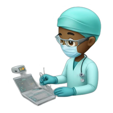 Surgeon-operating-on-a-brain sticker