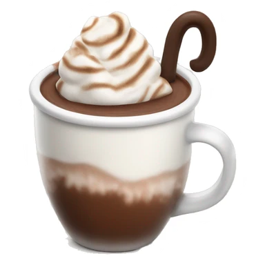 Hot chocolate with whipped cream and marshmallows sticker