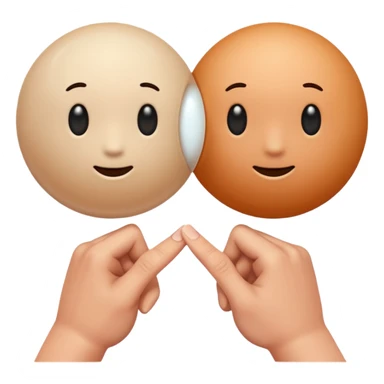 finger in two spheres sticker