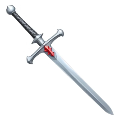 Silver knight sword — clean blade, cross guard sticker
