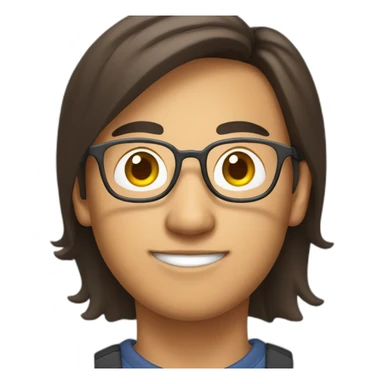 brown asian software engineer with computer and EarPods in ears sticker