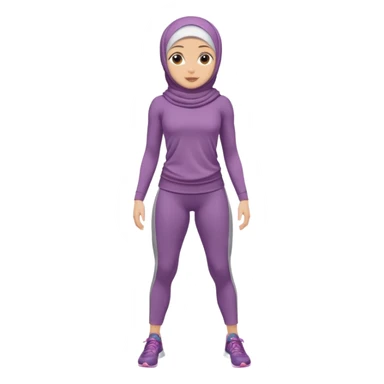 High resolution full body of a girl wearing a hijab and is a fitness trainer sticker