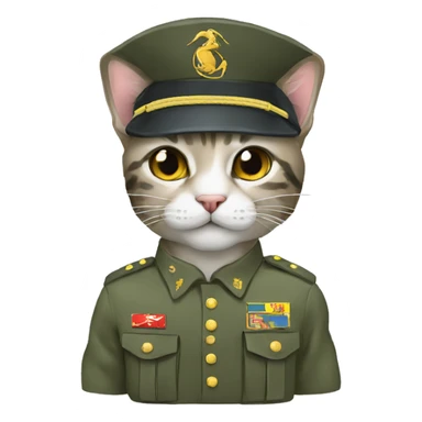 military cat Ukrainian marines sticker