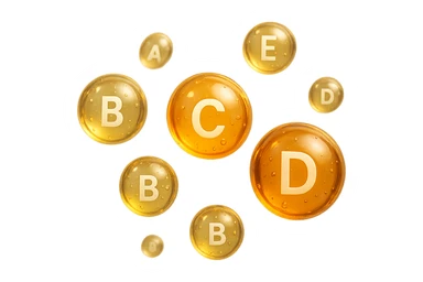 particelle di vitamine fluttuano in aria sticker