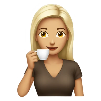 women drink coffee sticker