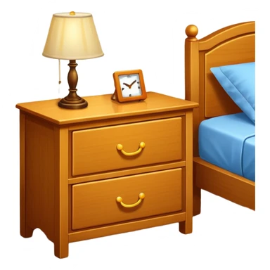 Cupboard-commode-drawer-night-bed-stand with a night lamp on  sticker