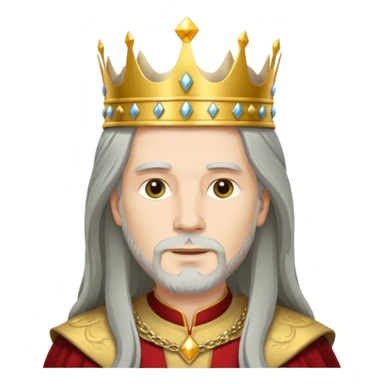 king with pure grey long haired sticker