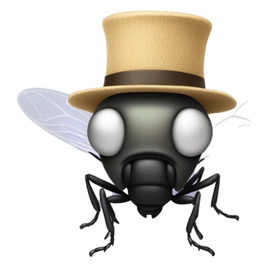 Fly with a hat sticker
