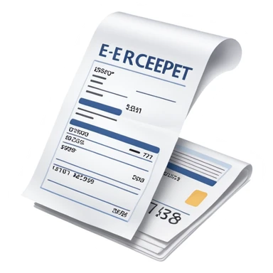 e-receipt and paper receipt put side by side sticker