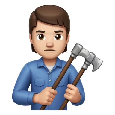 Steve from Minecraft holding a pickaxe sticker