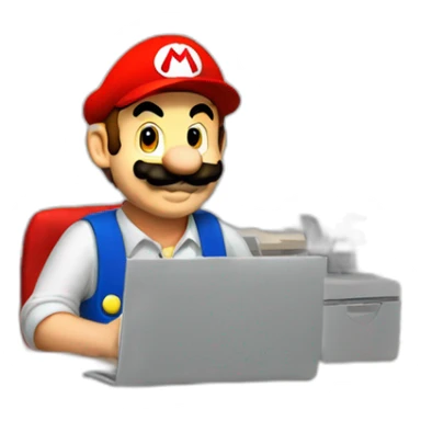 mario working office sticker