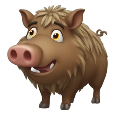 shocked boar sticker