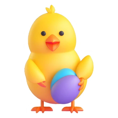 Easter chick with egg shell sticker