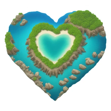 Ocean reef in a the shape of a heart sticker