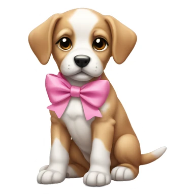 puppy with pink bow sticker