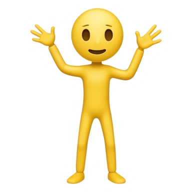 yellow cute sinmple, stickman with no face and gestures sticker
