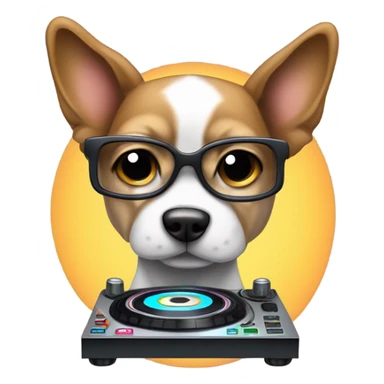 Dog on dj decks  sticker