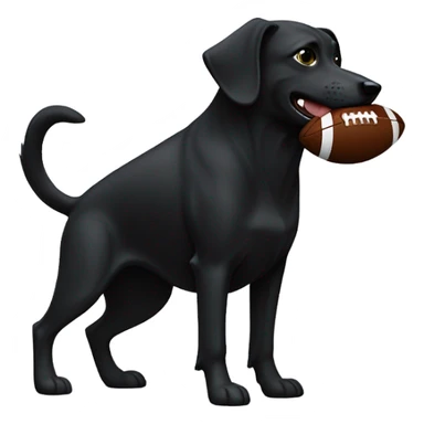 Black dog throwing an American football sticker