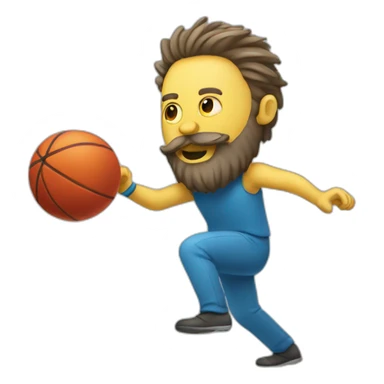man with beard kicking virus as ball sticker