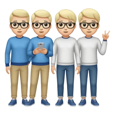 Group of 4 vibe coders, all male and white skinned  sticker