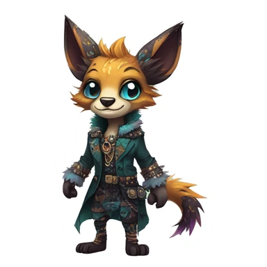 cute cool edgy fantasy animal fursona creature by griffsnuff & LiLaiRa & Falvie with badass colors with patterns and a spiked collar full body sticker