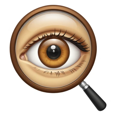 magnifying glass with eye sticker