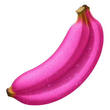 1 Realistic large Hot pink banana with glitter  sticker