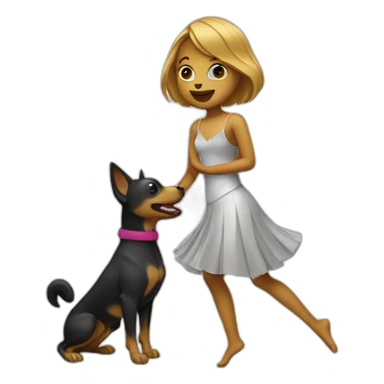 Chien avec une danseuse sticker