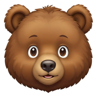 Simple cartoon brown bear with round ears sticker