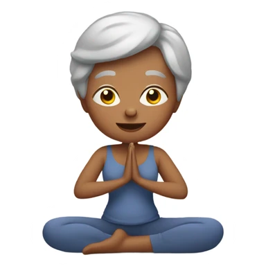 Grandma with short hair doing yoga sticker