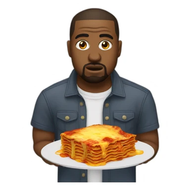 Kanye West eat lasagnas sticker