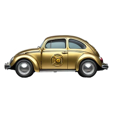 Side view 1956 C-3PO Volkswagen bug fresh from space dirty  sticker