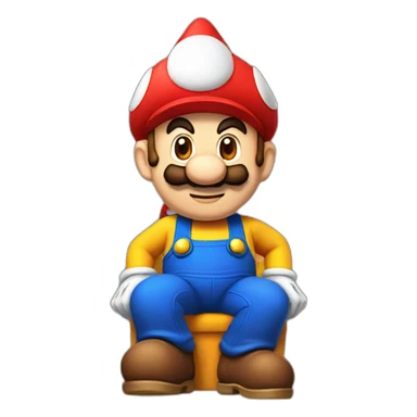 mario with a birthday hat sticker