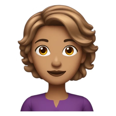 MUJER MAESTRA CABELLO MARRON CON MECHAS VIOLETAS sticker