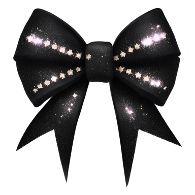 Black bow with sparkles on it  sticker