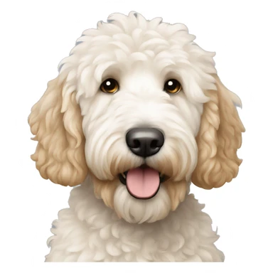 White and beige goldendoodle sticker