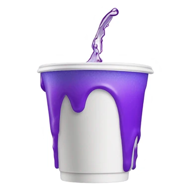 Double styrofoam cup pouring out purple liquid  sticker