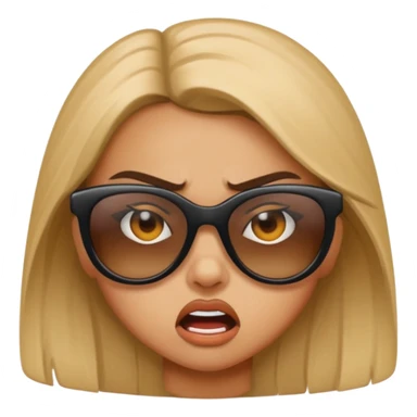 angry girl with sunglasses sticker