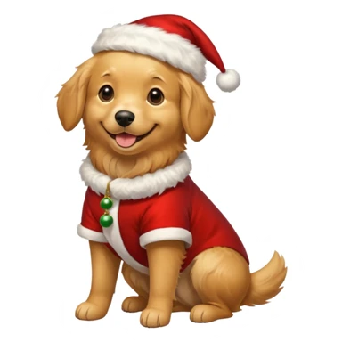 dog full body wearing a christmas outfit sticker