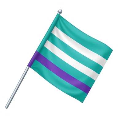 gay men five-stripe flag with green, teal, white, blue, and purple sticker