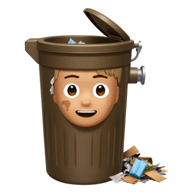 Roblox, avatar and pooping in a garbage can toilet sticker