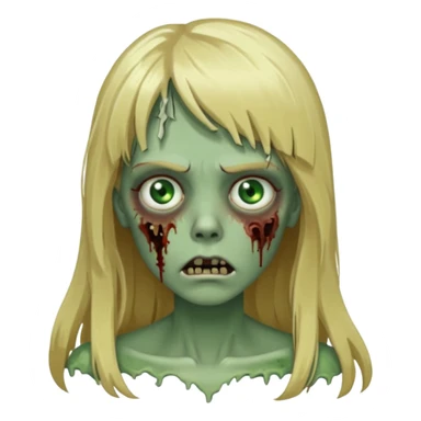 Zoombie de cabelo loiro longo de franja  sticker