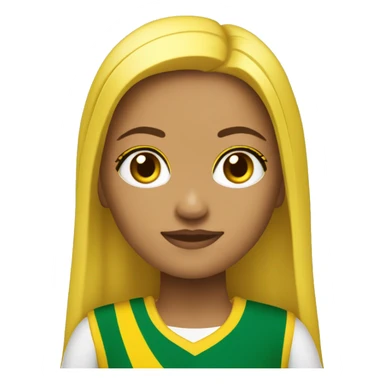 menina pele morena roupa do sao paulo  olho verde cadelo amarelo. sticker