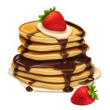 Pancakes with strawberries and chocolate sauce sticker