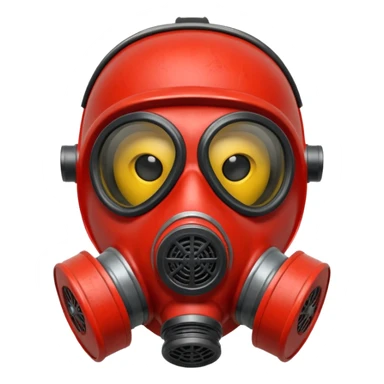 Red gas mask sticker