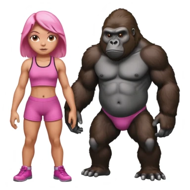 Pink girl strong gorilla  sticker