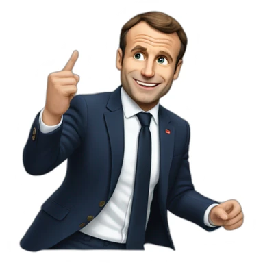 Macron qui fait un doigt sticker