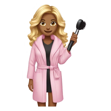 Girl with curling iron curling her hair in a Victoria secret robe blonde hair tan sticker