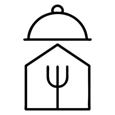 minimalist restaurant logo, geometric shapes, subtle food reference, no text sticker