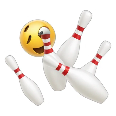 bowling ball is knocking down 3 pins sticker